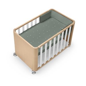 Cotinfant Doco Sleeping Wood – Minicuna de colecho  90X50 con textil Sena Verde Botella