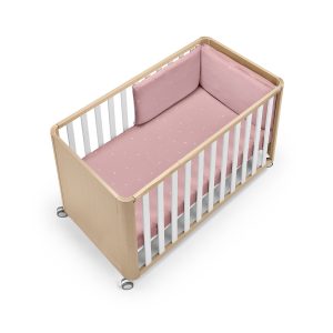 Cotinfant Doco Sleeping Wood 120×60 Natural&Blanco con Textil – Sena Rosa