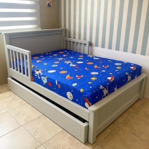 cama lucca 1/2 con nido y 2 barandas móviles