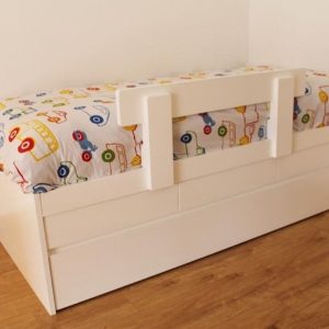 cama con nido y cajones 
más baranda móvil