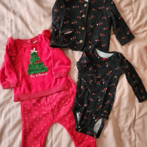 Set ropa navideña para niña 6-9 meses, Little me, Carter´s