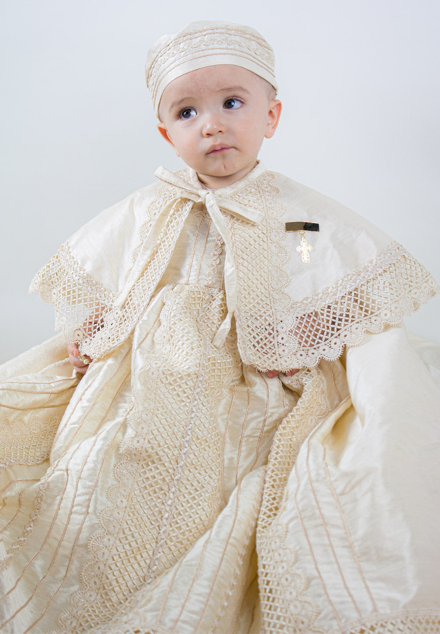 Ropón de bautizo, Beige, T. 12-18 Meses, Luca Gobbi