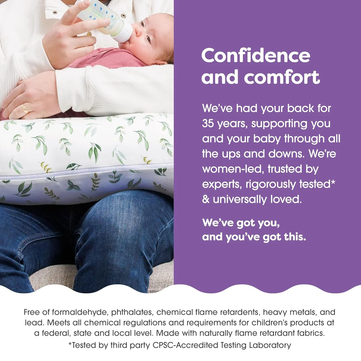 Boppy Funda de Almohada de Lactancia | Green Leaves - Imagen 5