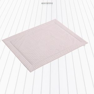 Alfombra acolchada multiusos Vichy rosa
