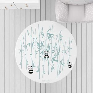 Alfombra redonda Bambú con Pandas