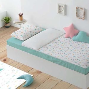 Saco nórdico cama Abecedario bajera mint