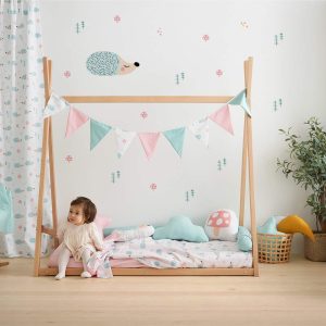 Guirnalda de banderines Ericete rosa mint