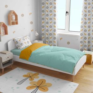 Edredón cama mostaza reversible mint