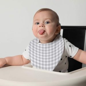 Pack 3 bandanas bebé vichy rosa y gris