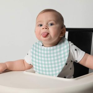 Pack 3 bandanas bebé vichy mint y gris