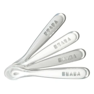 BÉABA 1st Stage 4 Silicone Spoon Set | Grey