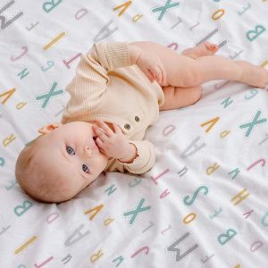 Funda nórdica cuna Abecedario reversible mint