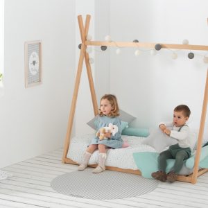 Alfombra redonda cuadro vichy gris