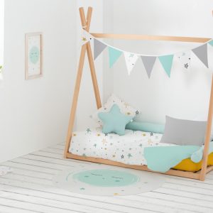 Guirnalda de banderines noche estrellada mostaza gris y mint