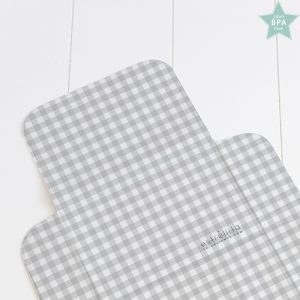 Cambiador plegable cuadro vichy gris