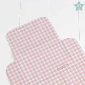 Cambiador plegable cuadro vichy rosa