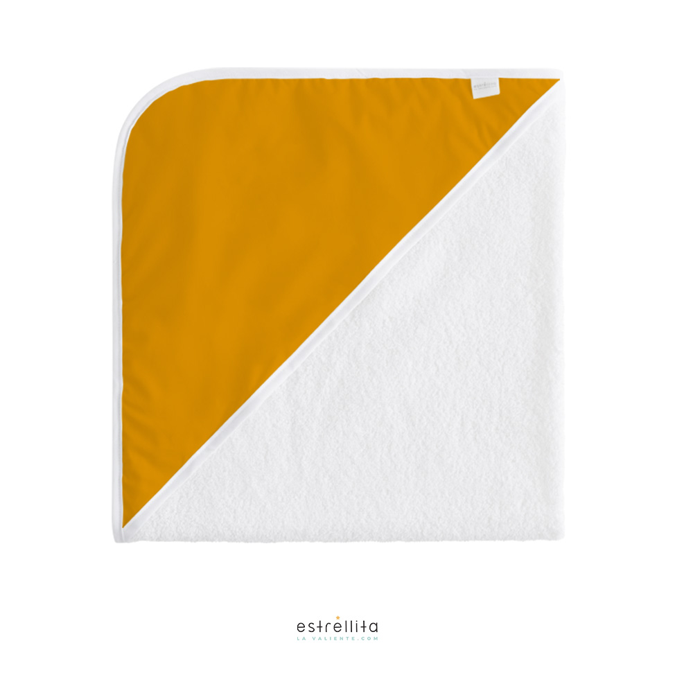 Capa de baño bebé liso mostaza