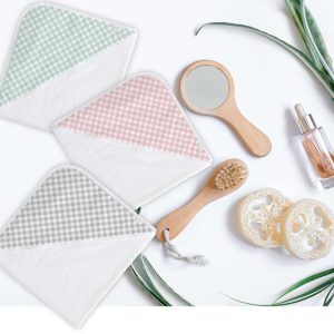 Capa de baño bebé vichy gris