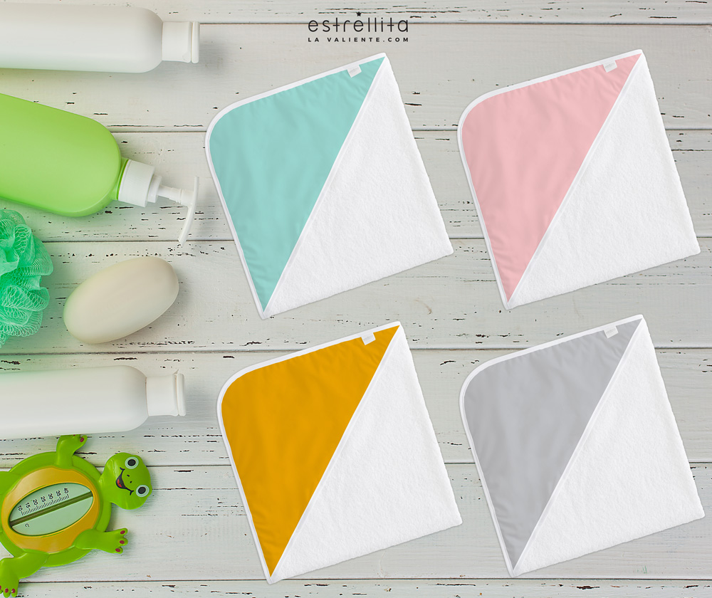 Capa de baño bebé liso mostaza - Imagen 2