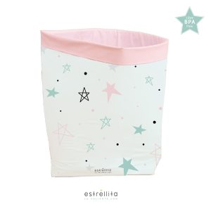 Cesto almacenaje grande noche estrellada rosa