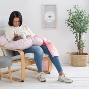 Cojín de lactancia vichy rosa