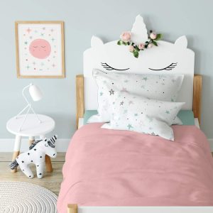 Edredón cama rosa reversible mint