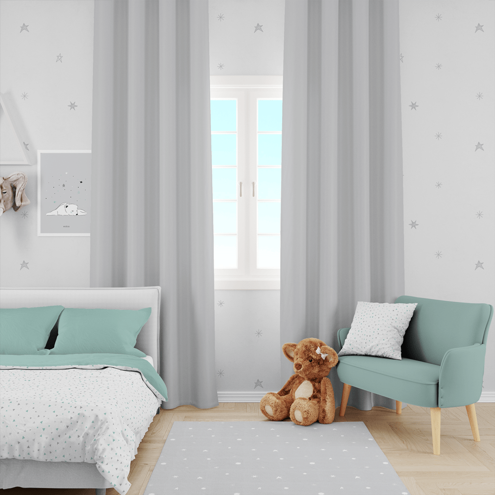 Cortina algodón liso gris - Imagen 5