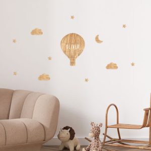 Decoración pared madera personalizable Globo