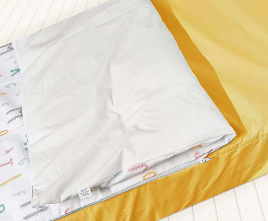 Saco nórdico cama Abecedario bajera mostaza - Imagen 2