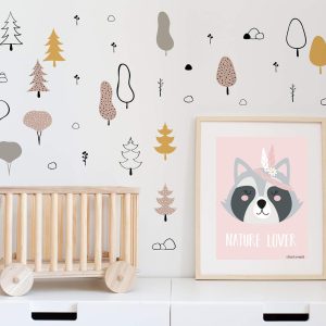 Vinilo árboles rosa