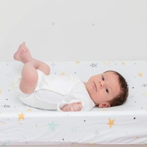 Funda colchoneta cambiador bebé Noche estrellada mostaza