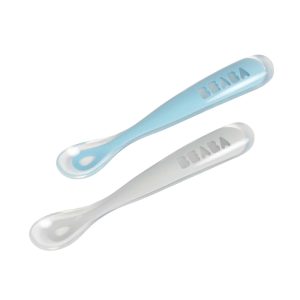 BÉABA 1st Stage 2 Silicone Spoon Set + Carry Box | Rain