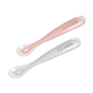 BÉABA 1st Stage 2 Silicone Spoon Set + Carry Box | Rose