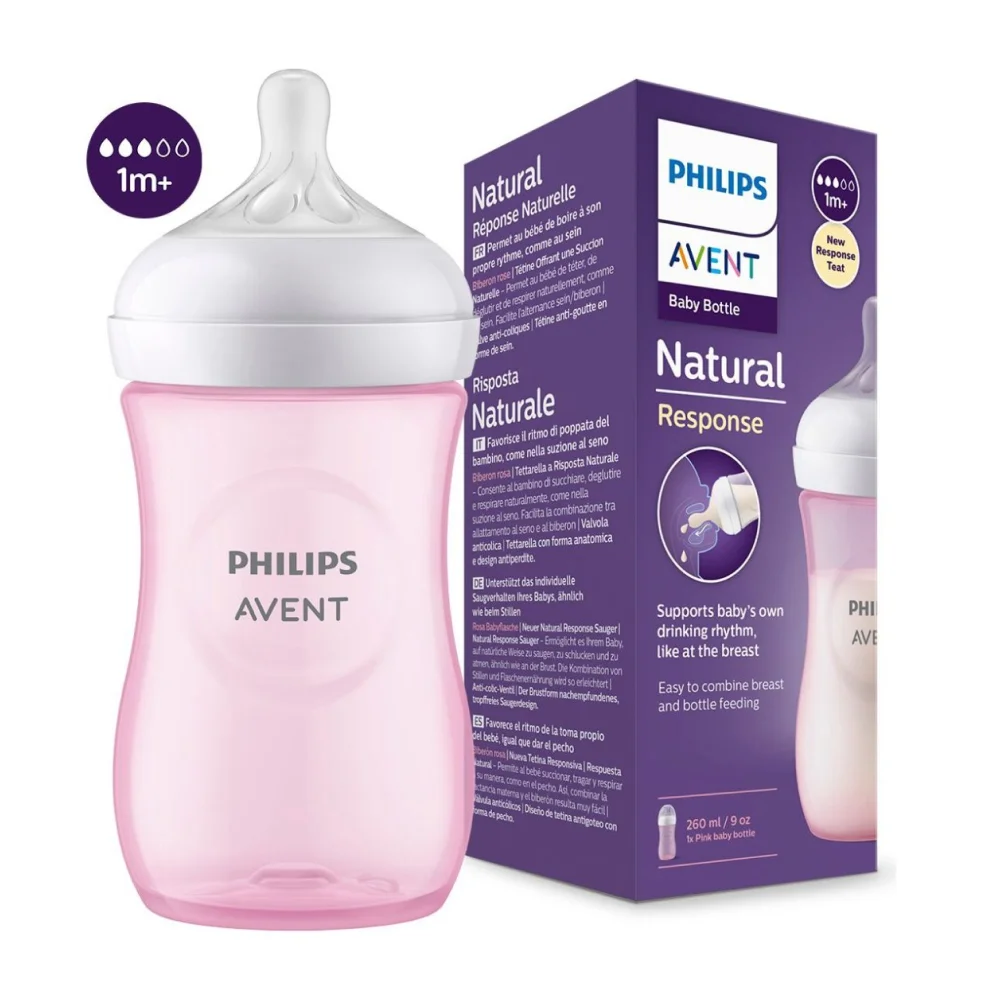 Avent Biberón Natural Response Pink | 9oz - Imagen 2