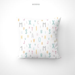 Funda cojín cuadrado Abecedario