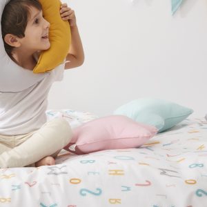 Funda nórdica cama Abecedario reversible rosa