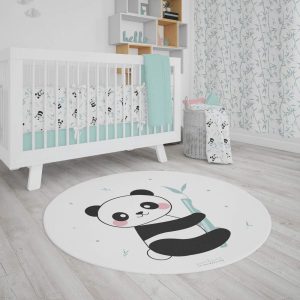 Alfombra redonda Panda juguetón