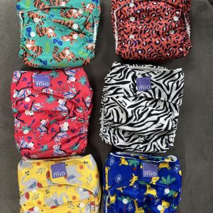 Set de 6 Pañales ecológicos, 0-12 meses, Bambino mio (NUEVOS)