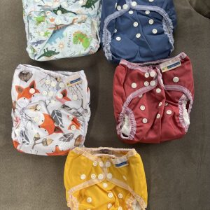 Set de 5 Pañales ecológicos, 0-12 meses, Motherease (NUEVOS)