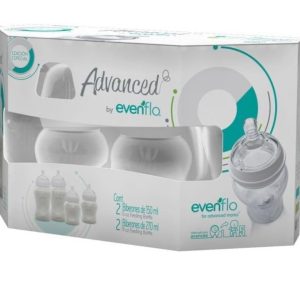Set de 4 mamilas anticólico de cuello ancho, Advanced by Evenflo