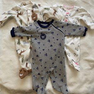 Set de 3 pijamas, 0-3 meses, Sin marca