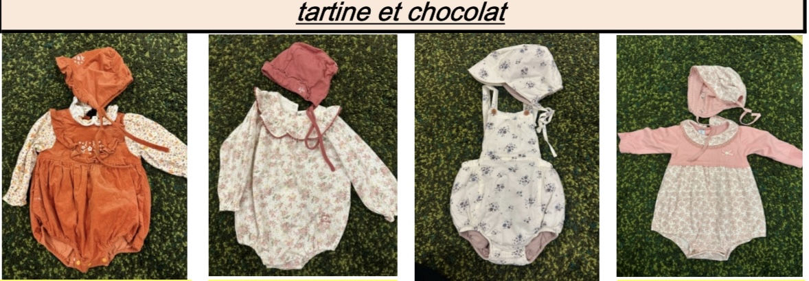 Set 4 piezas de bodies y vestido, 12-24 meses, Tartine et chocolat
