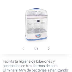 Esterilizador de mamilas y chupones con accesorios, Chicco
