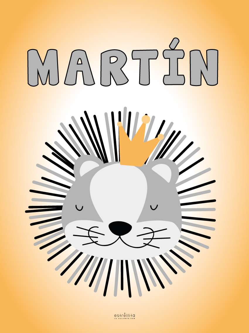 Lámina Carita rey de la selva mostaza