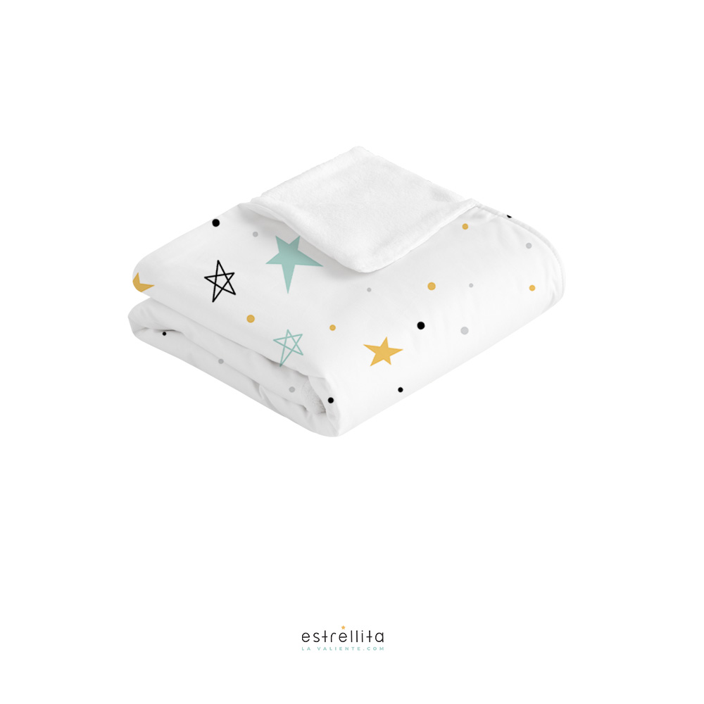 Manta polar noche estrellada mostaza - Imagen 3