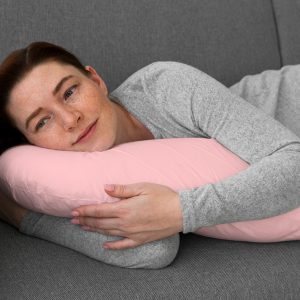 Cojín de lactancia liso rosa