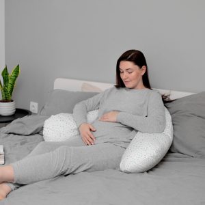 Cojín de lactancia triángulos gris mint