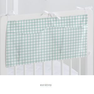 Organizador de cuna y capazo vichy mint