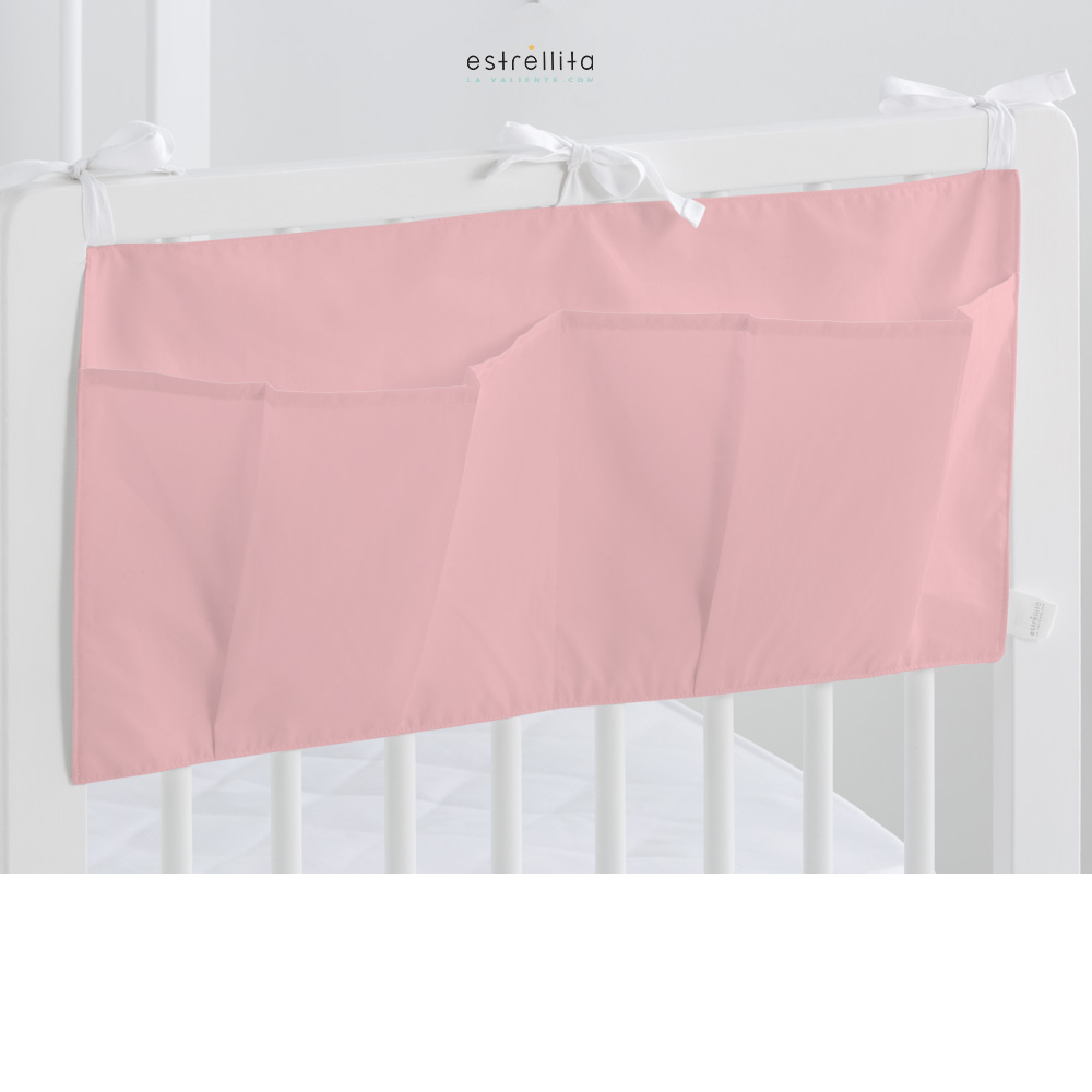 Organizador de cuna y capazo liso rosa