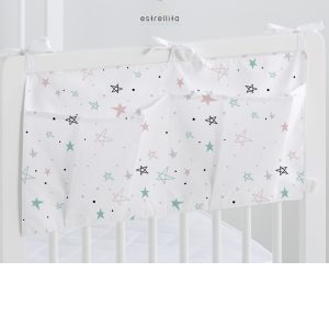 Organizador de cuna y capazo Noche estrellada rosa